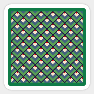 Green Vintage Diamonds Sticker